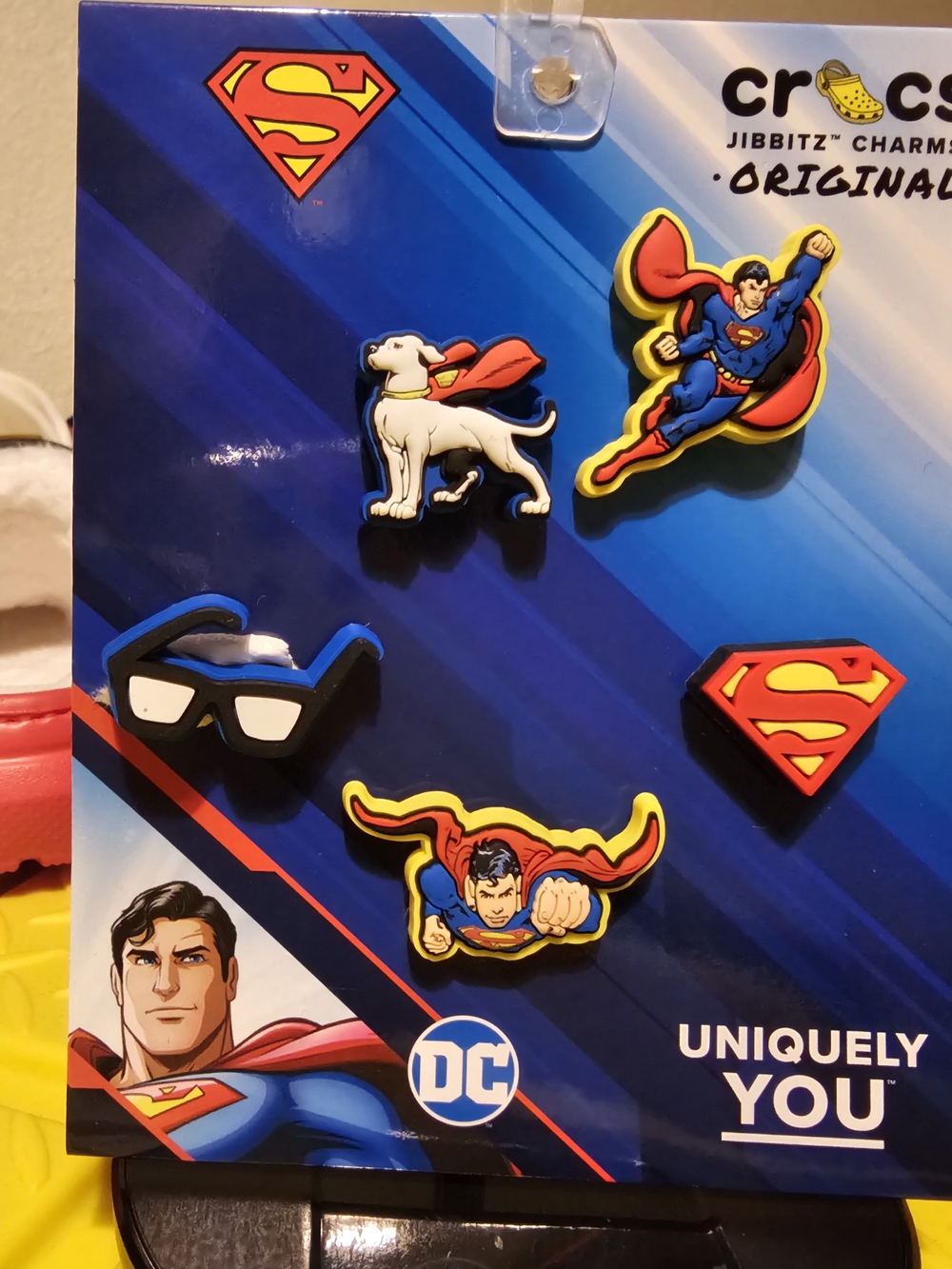 Jibbitz Superman Blue Red Yellow Charm Set